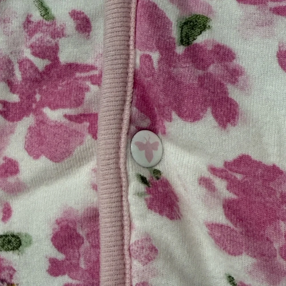 Burt’s Bees Baby reversible jacket girls 12-18 months floral stripes spring